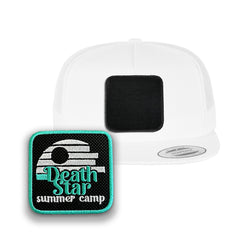 Death Star Trucker Hat Embroidered Velcro Snapback Trucker Cap Black, White, Grey