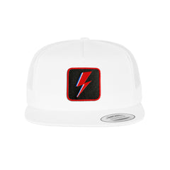 Bowie Flash Trucker Hat Embroidered Velcro Patch Music Snapback Trucker Hat Black, White, Grey