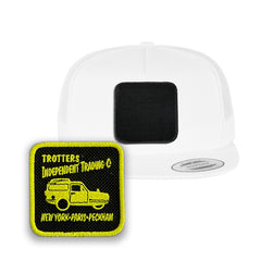 Fools & Horses Trucker Hat | Embroidered Trotters Snapback Mesh Cap | Classic Black, White & Grey Hat with Removable Patch