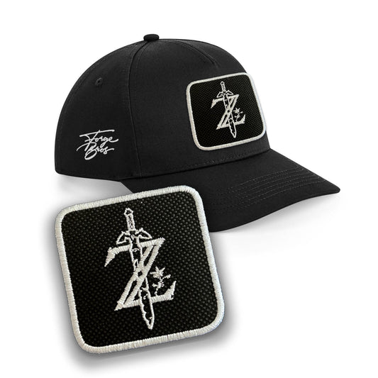 Zelda Cap Embroidered Removable Patch Hat Gaming Black, White, Grey