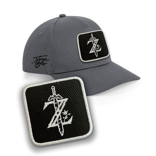 Zelda Cap Embroidered Removable Patch Hat Gaming Black, White, Grey