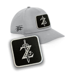 Zelda Cap Embroidered Removable Patch Hat Gaming Black, White, Grey