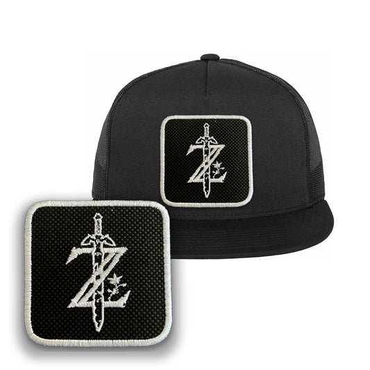 Zelda Trucker Hat Embroidered Velcro Adventure Snapback Trucker Cap Black, White, Grey