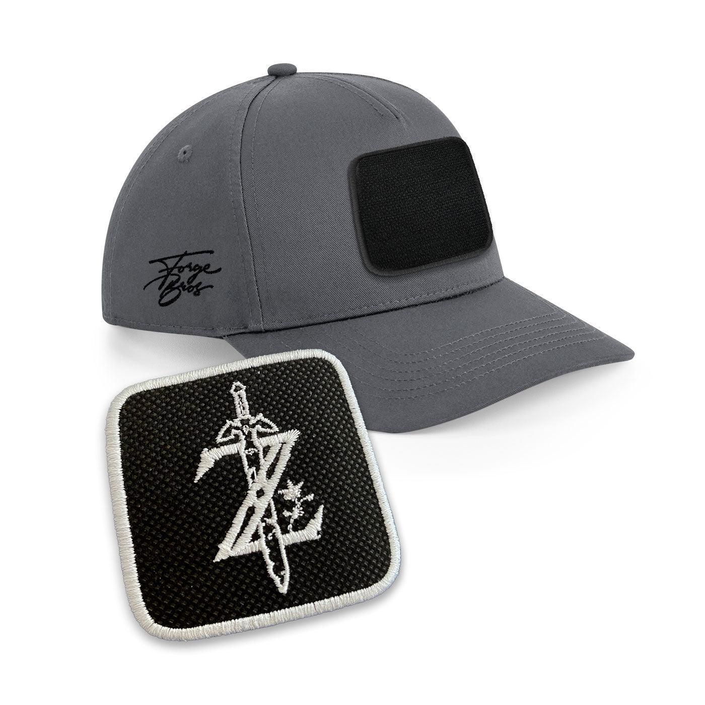 Zelda Cap Embroidered Removable Velcro Patch Hat Gaming Black, White, Grey - Forge Bros