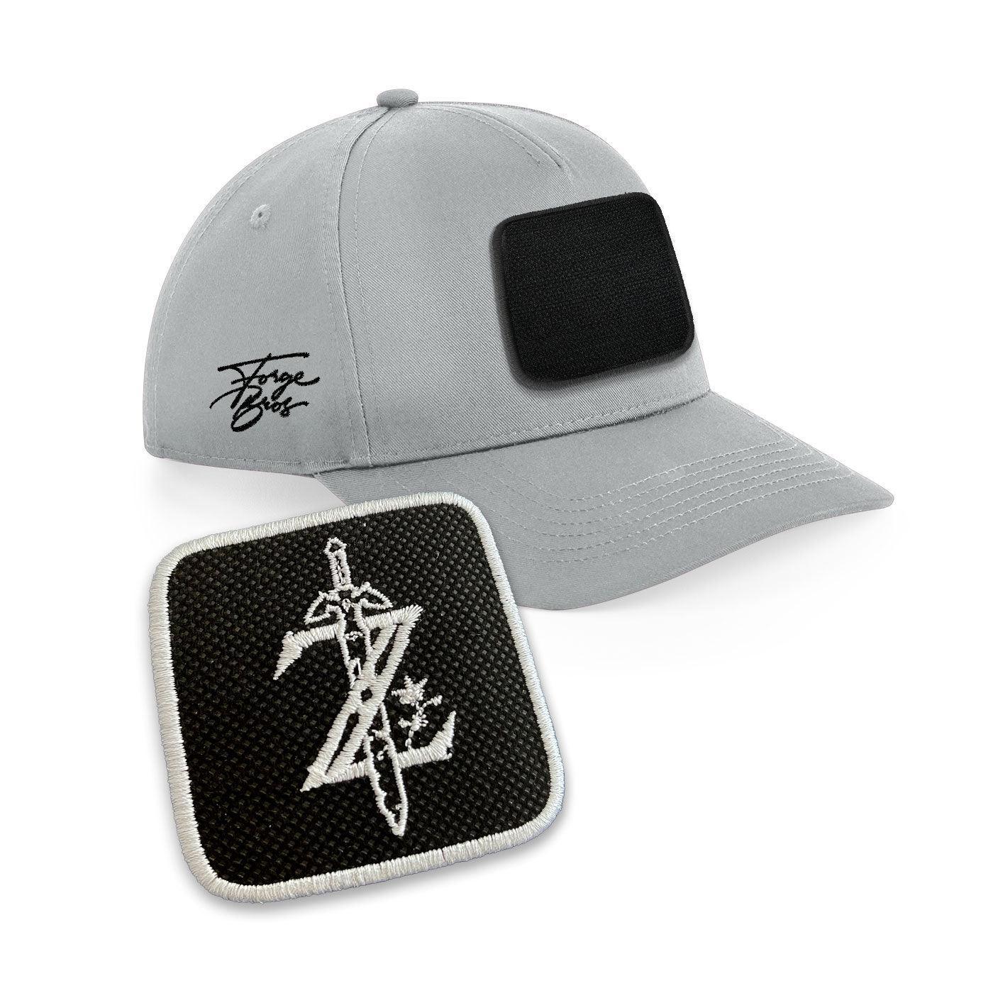 Zelda Cap Embroidered Removable Velcro Patch Hat Gaming Black, White, Grey - Forge Bros