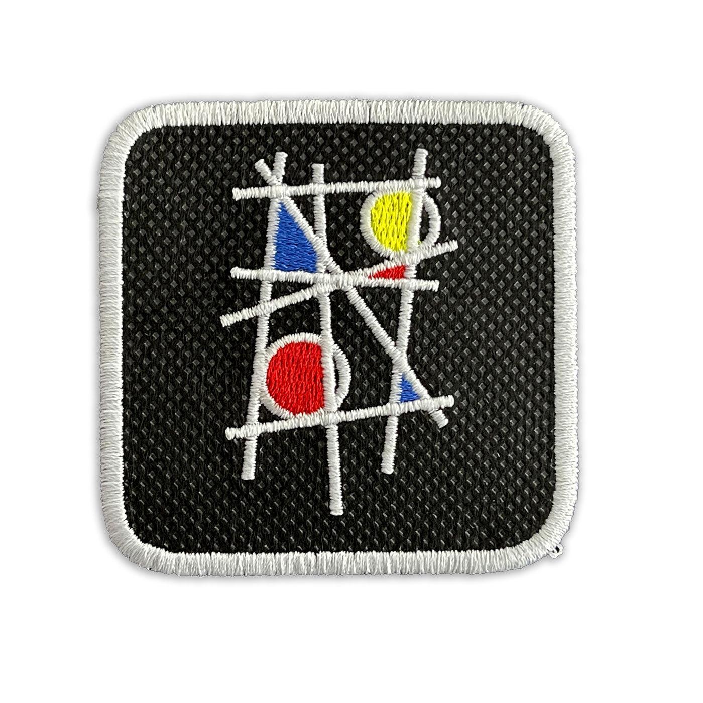 Mondrian Art Cap Embroidered Velcro Patch Hat Arty Black, White, Grey - Forge Bros