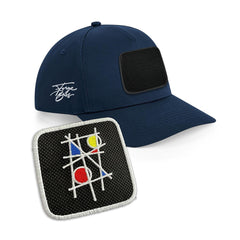 Mondrian Art Cap Embroidered Velcro Patch Hat Arty Black, White, Grey - Forge Bros