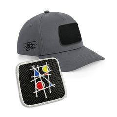 Mondrian Art Cap Embroidered Velcro Patch Hat Arty Black, White, Grey - Forge Bros