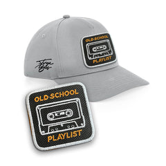 Old school Cassette Tape Cap Embroidered Patch Nostalgia Urbanwear 5 Panel Hat Black, White, Grey