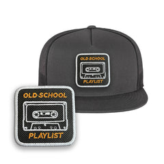 Old school Cap Embroidered Patch Nostalgia Snapback Trucker Hat Black, White, Grey