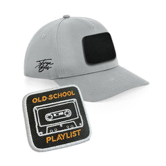 Old school Cap Embroidered Velcro Patch Nostalgia Urbanwear 5 Panel Hat Black, White, Grey - Forge Bros